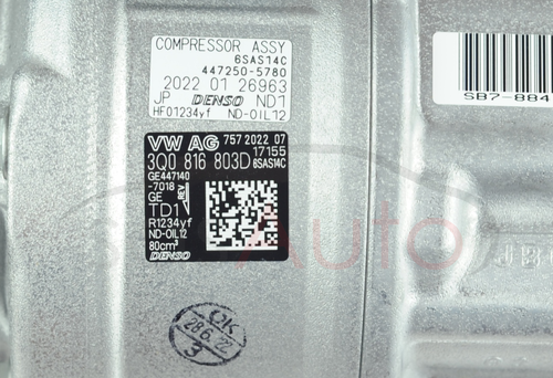 New A/C Compressor 3Q0816803D / 447250-5780 VAG / Denso - Image 5